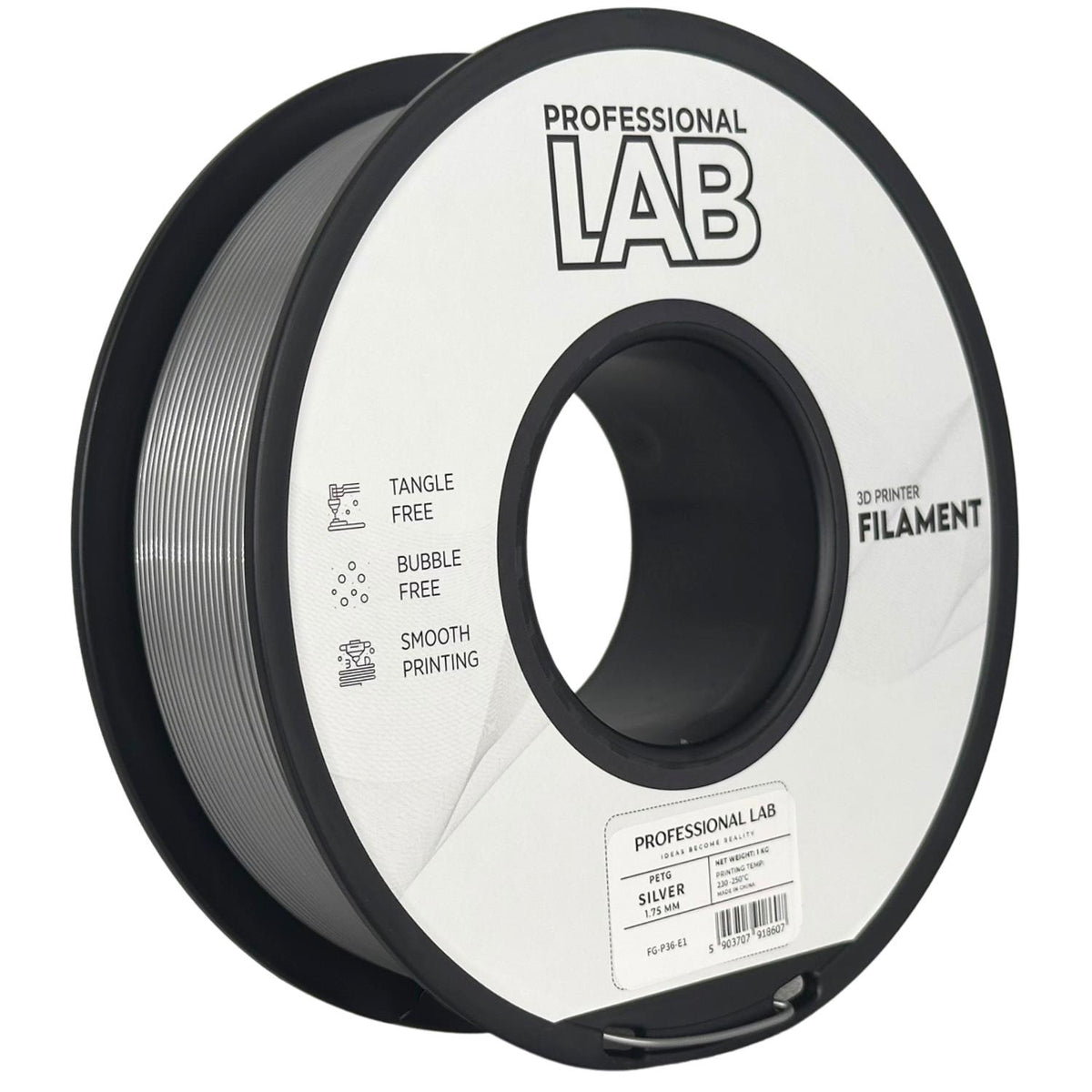 Professional Lab Filament PETG Srebrny Standard 1,75 mm 1 kg 1000 g Silver
