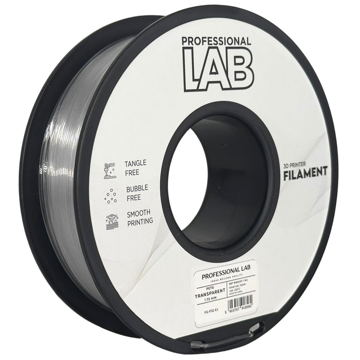 Professional Lab Filament PETG Transparentny Standard 1,75 mm 1 kg 1000 g