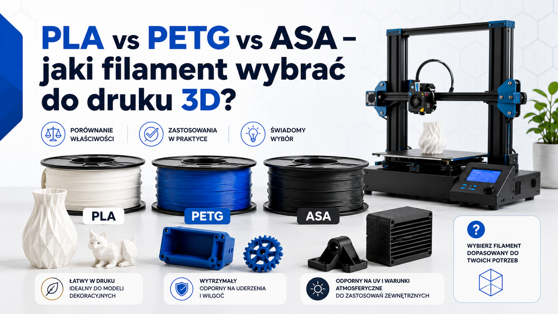 PLA vs PETG vs ASA – jaki filament wybrać do druku 3D?