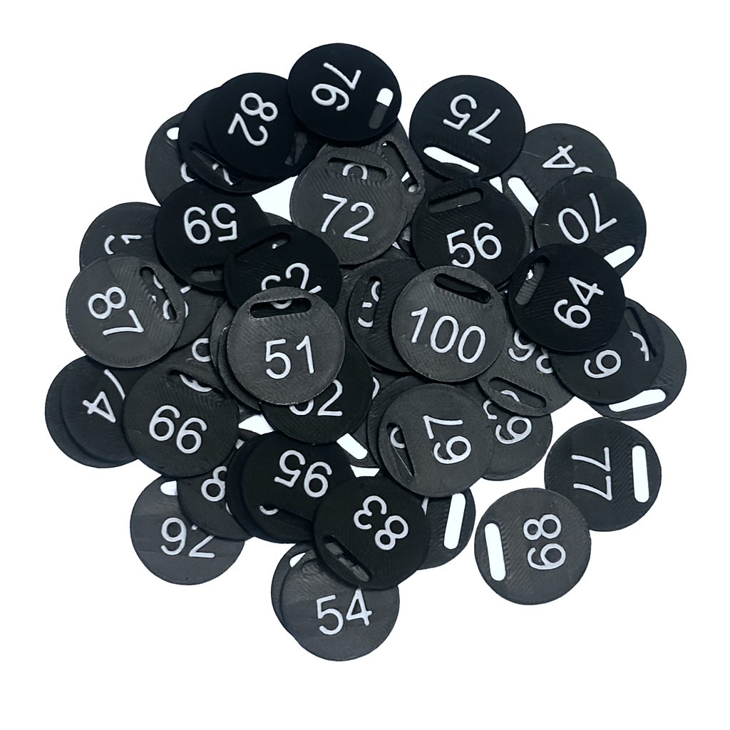 Numerki do kluczy 51-100 Czarne