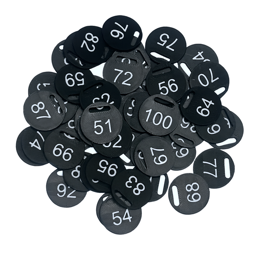 Numerki do kluczy 51-100 Czarne