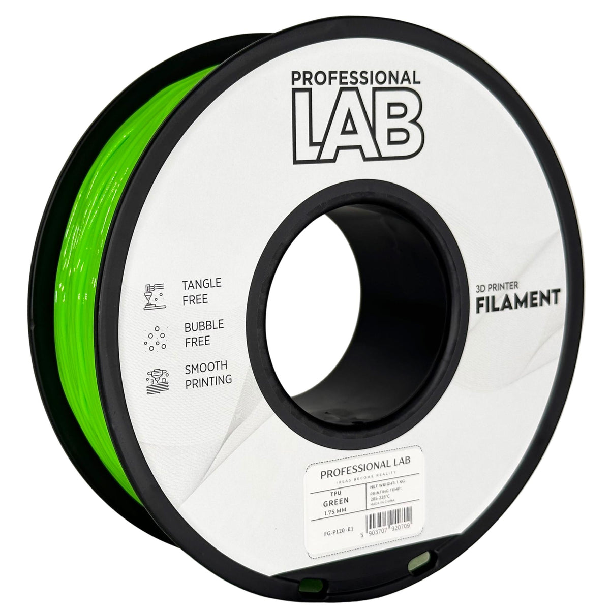Professional Lab Filament TPU Zielony 1,75 mm 1 kg 1000 g Green