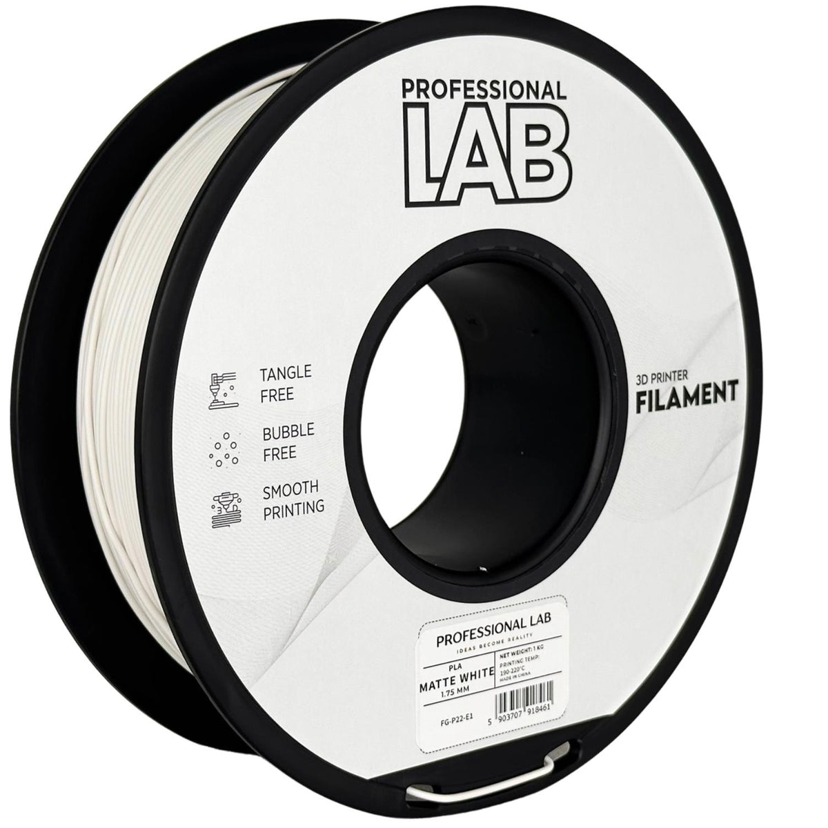 Professional Lab Filament PLA Biały Mat 1,75 mm 1 kg 1000 g Matte White
