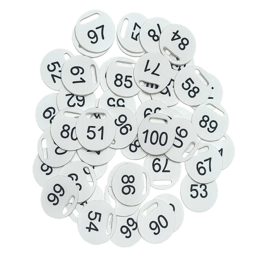 Numerki do kluczy 51-100 Białe