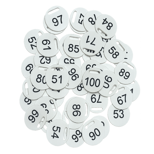 Numerki do kluczy 51-100 Białe