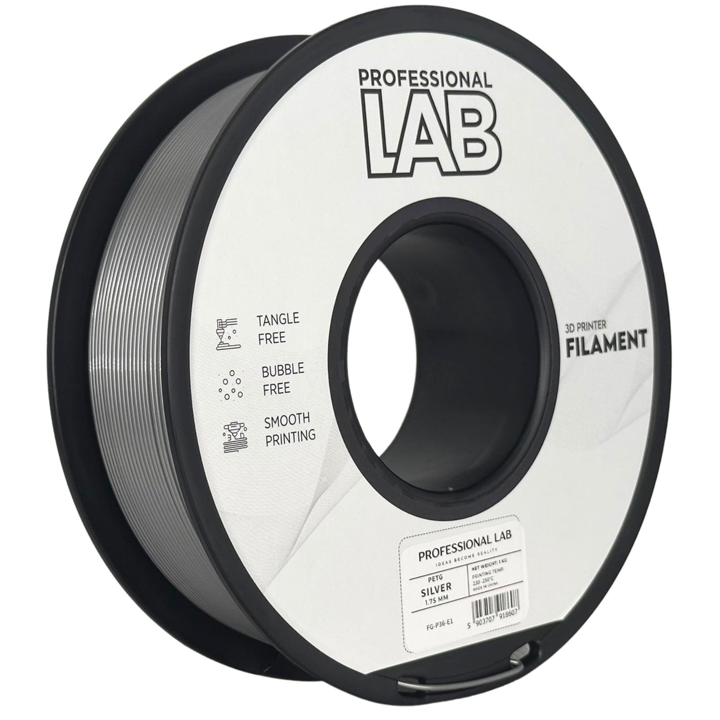 Professional Lab Filament PETG Srebrny Standard 1,75 mm 1 kg 1000 g Silver