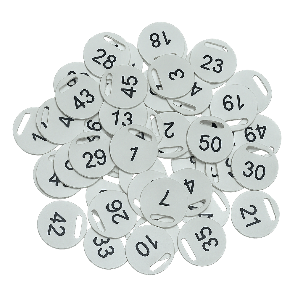 Numerki do kluczy 1-50 Białe