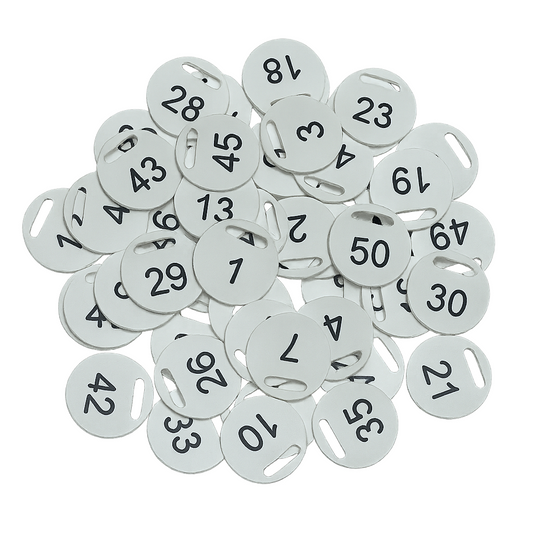 Numerki do kluczy 1-50 Białe