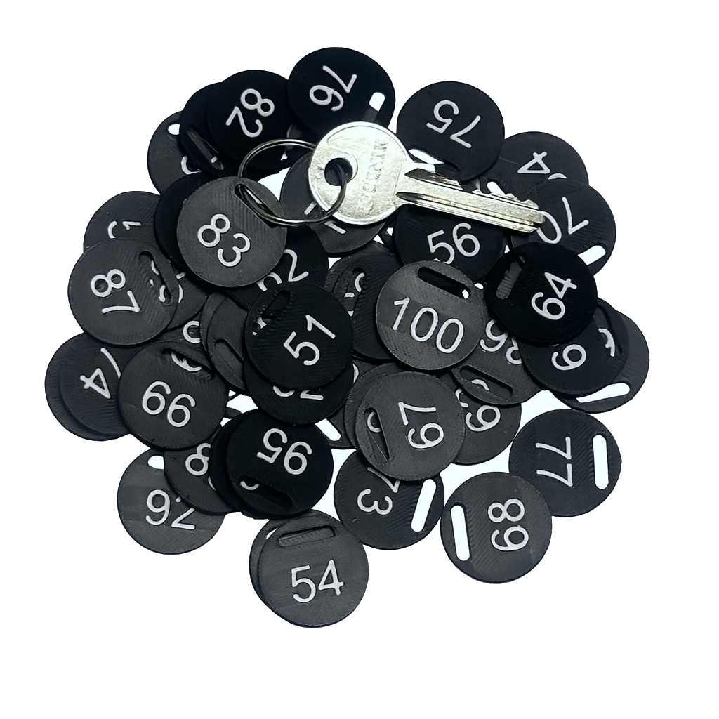 Numerki do kluczy 51-100 Czarne