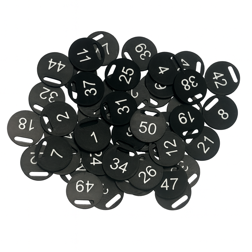 Numerki do kluczy 1-50 Czarne