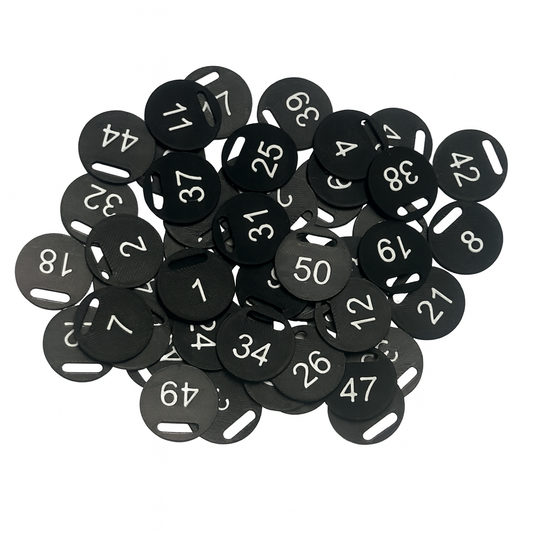Numerki do kluczy 1-50 Czarne