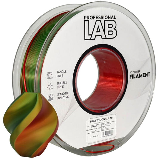 Prof. Lab Filament PLA Silk Tri Color Czerwony Żółty Zielony 1,75 mm 1 kg