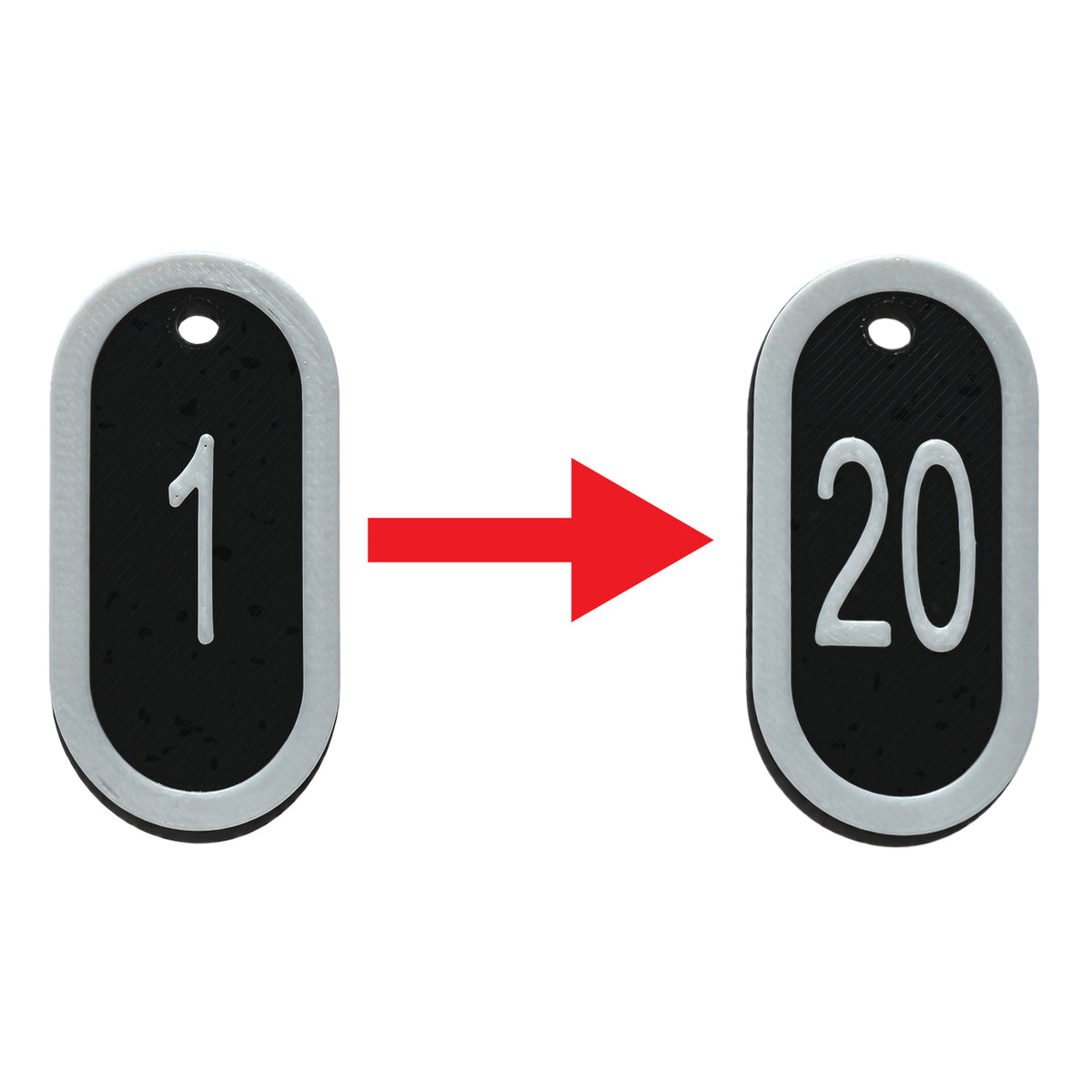 Numerki do kluczy 1-20 Czarne