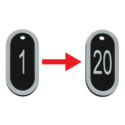 Numerki do kluczy 1-20 Czarne