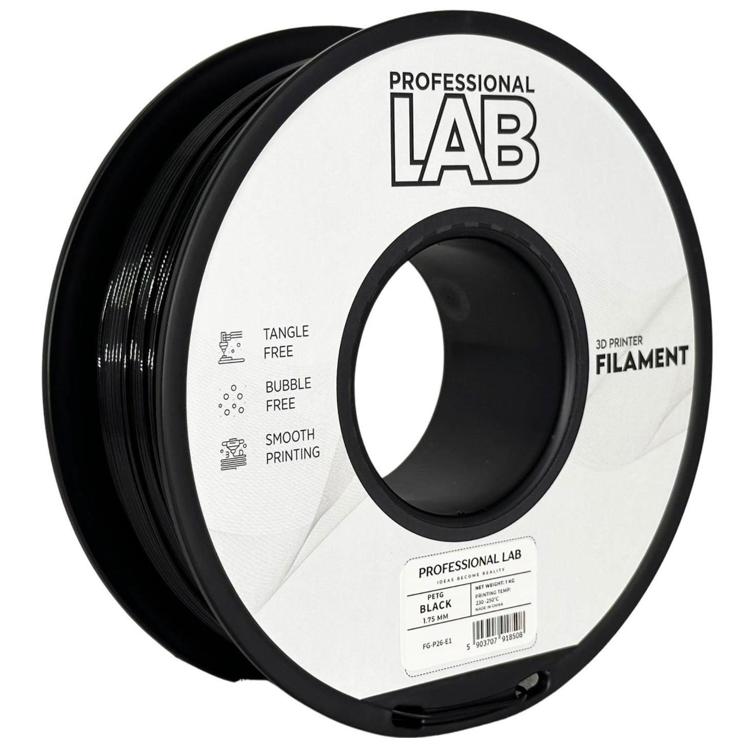 Professional Lab Filament PETG Czarny Standard 1,75 mm 1 kg 1000 g Black