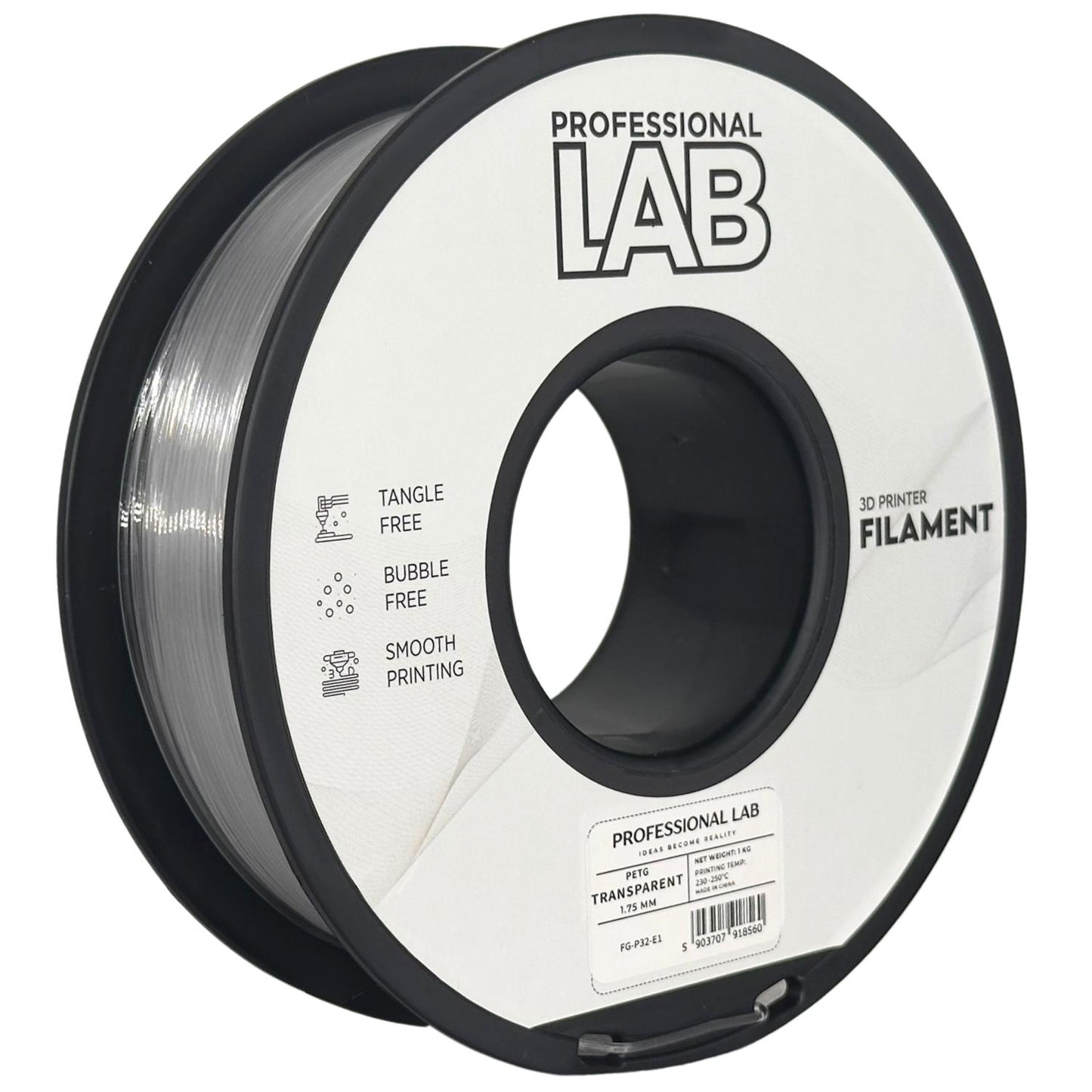 Professional Lab Filament PETG Transparentny Standard 1,75 mm 1 kg 1000 g