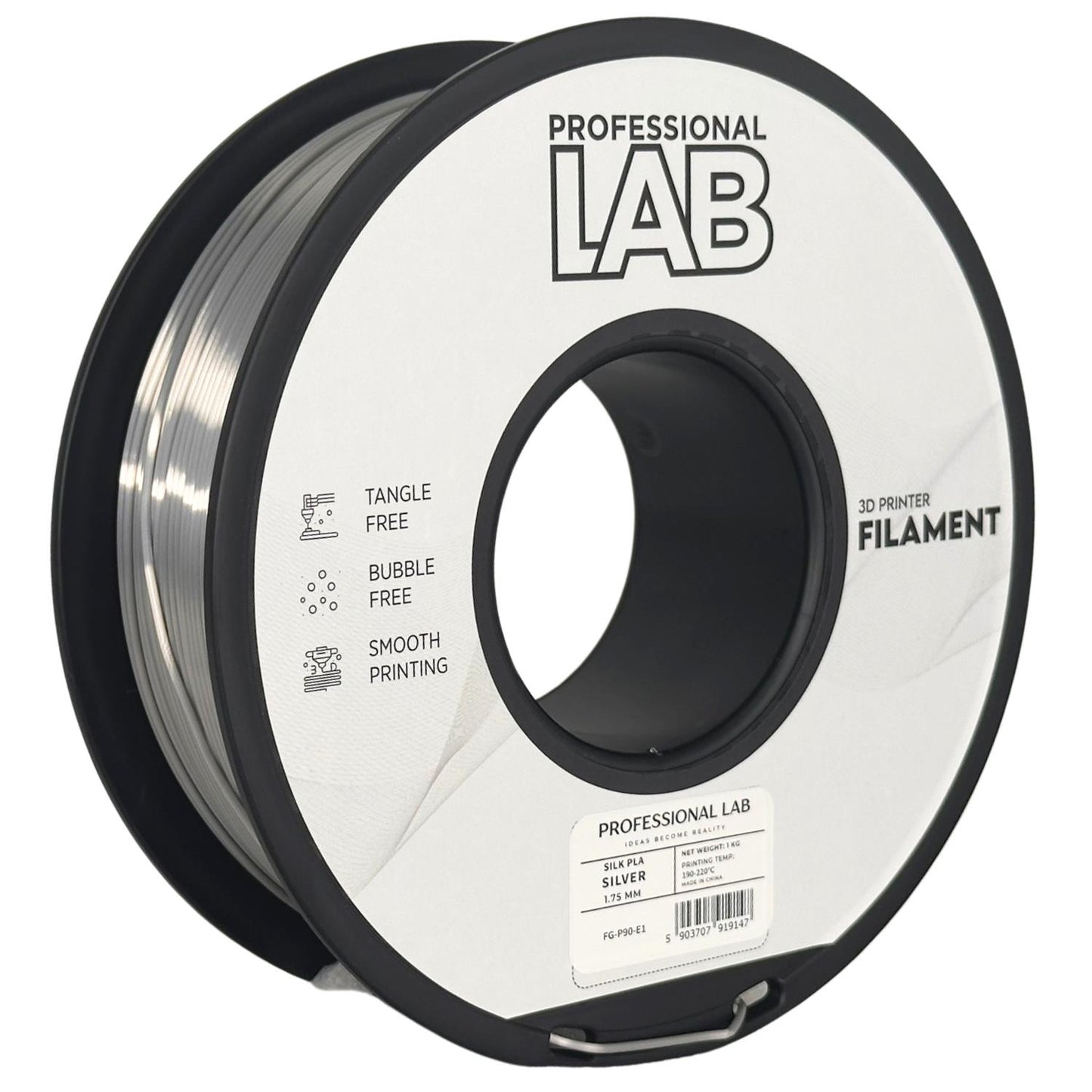 Professional Lab Filament PLA Silk Srebrny 1,75 mm 1 kg 1000 g Silver