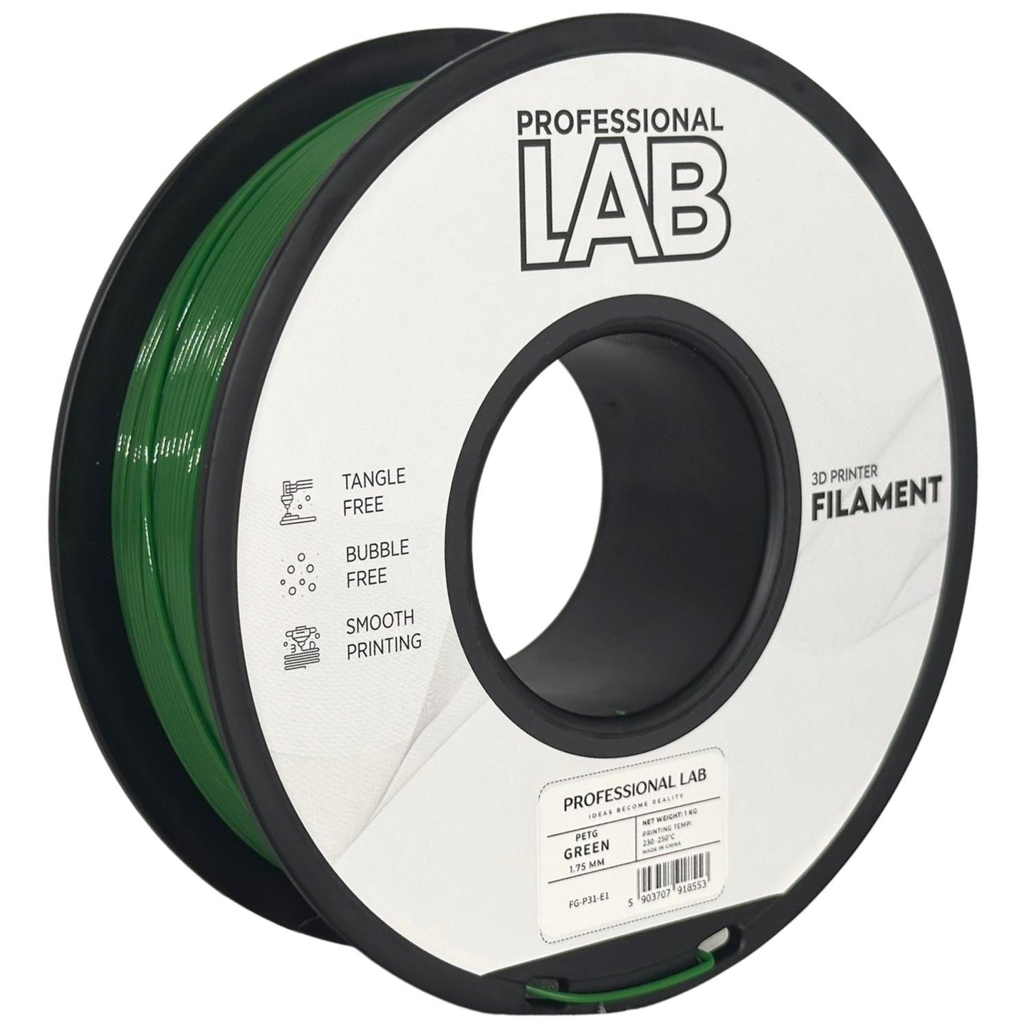 Professional Lab Filament PETG Zielony Standard 1,75 mm 1 kg 1000 g Green
