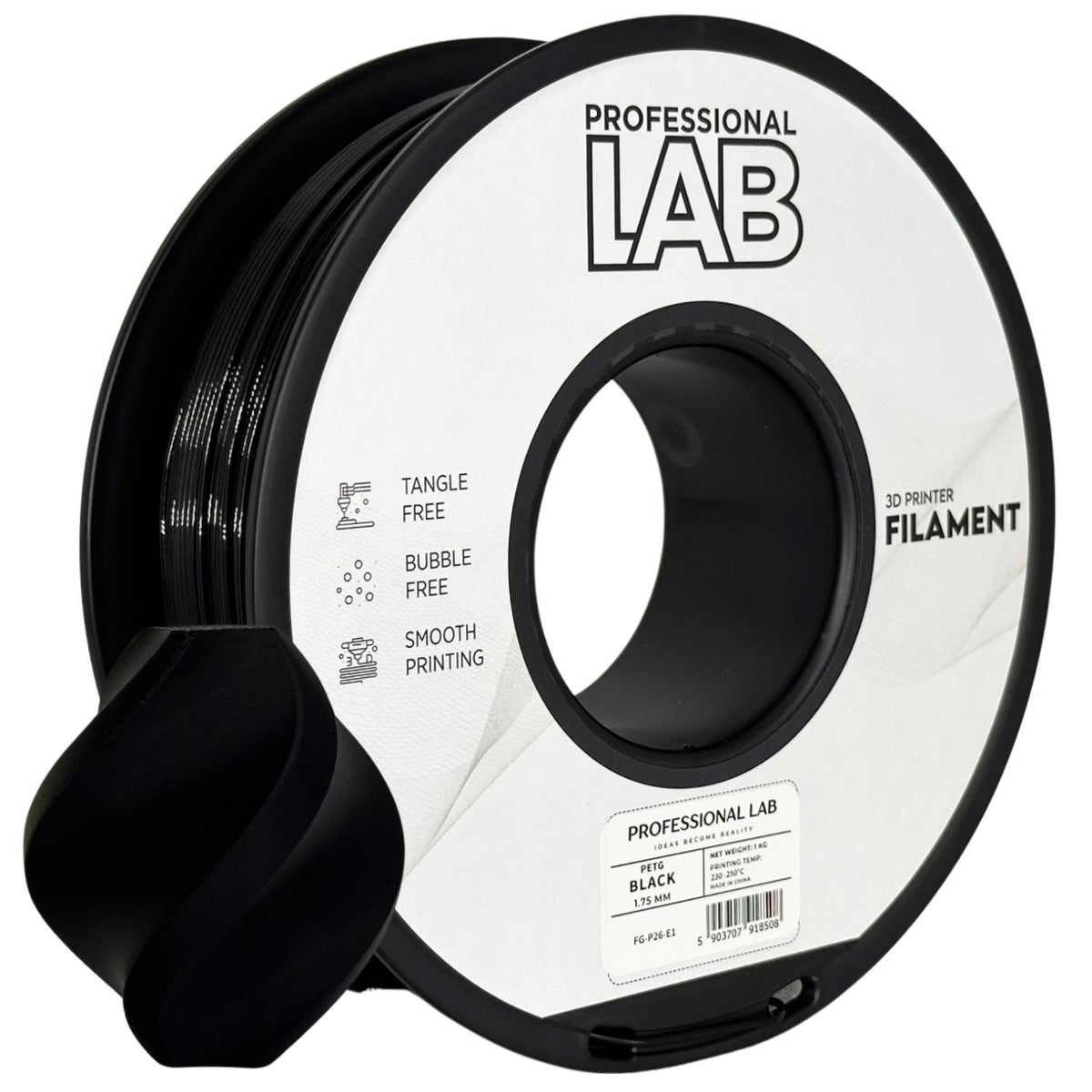 Professional Lab Filament PETG Czarny Standard 1,75 mm 1 kg 1000 g Black